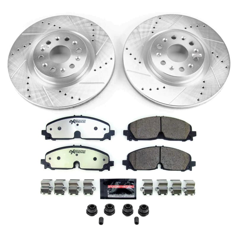 PowerStop — Z36 Truck and SUV Carbon-Fiber Ceramic Brake Pad and Drilled & Slotted Rotor Kit
