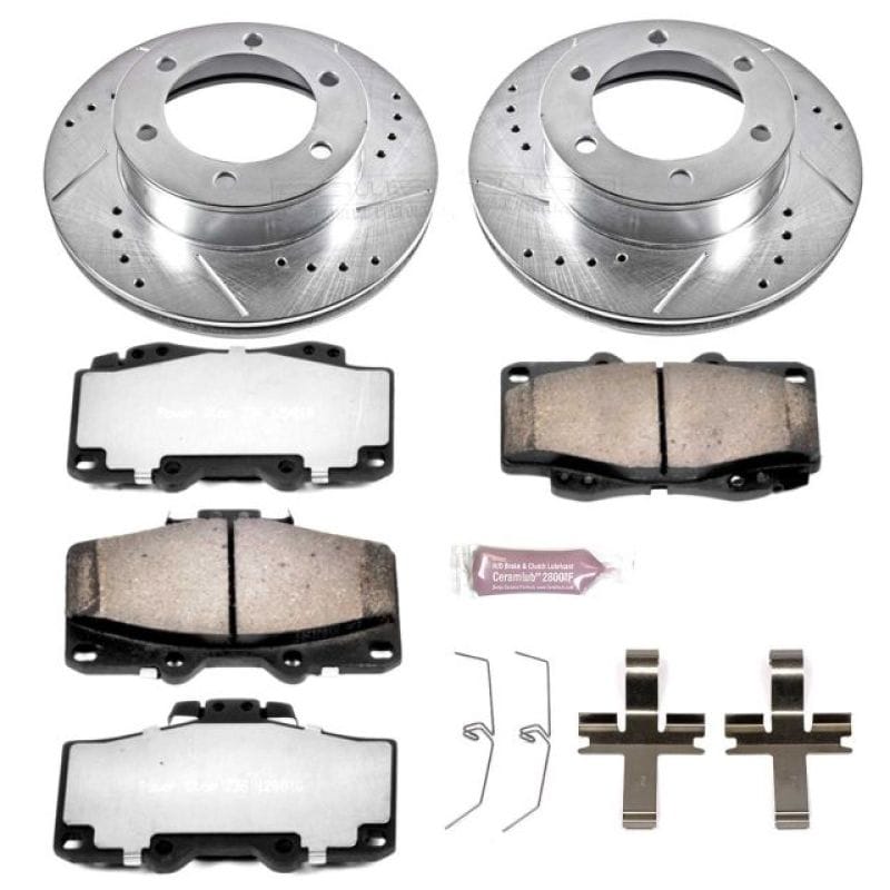 PowerStop — Z36 Truck and SUV Carbon-Fiber Ceramic Brake Pad and Drilled & Slotted Rotor Kit