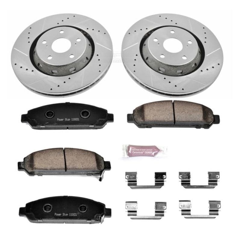 PowerStop — Z23 Daily Driver Carbon-Fiber Ceramic Brake Pad and Drilled & Slotted Rotor Kit