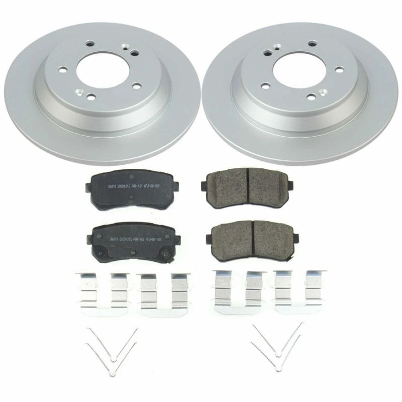 PowerStop — Genuine Geomet Coated Rotor and Low-Dust Ceramic Brake Pad Kit