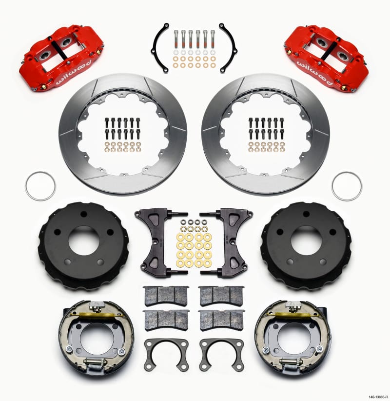 Wilwood — KIT,REAR,DISC/DRUM,BIG FORD,NEW STYLE FNSL4R,2.38 OFFSET,5x5.50 BC,12.88,RED