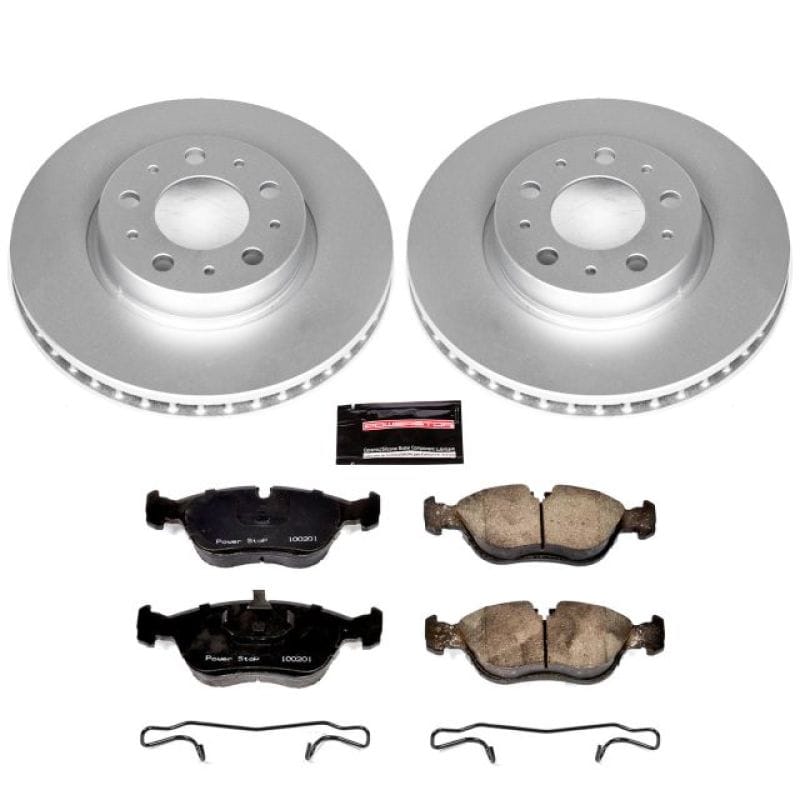 PowerStop — Genuine Geomet Coated Rotor and Carbon-Fiber Ceramic Brake Pad Kit