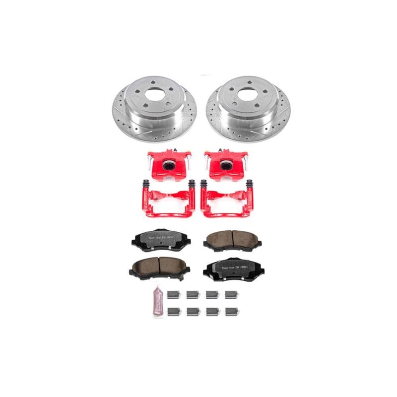 PowerStop — Z36 Truck and SUV Ceramic Brake Pad, Drilled & Slotted Rotor, and Caliper Kit