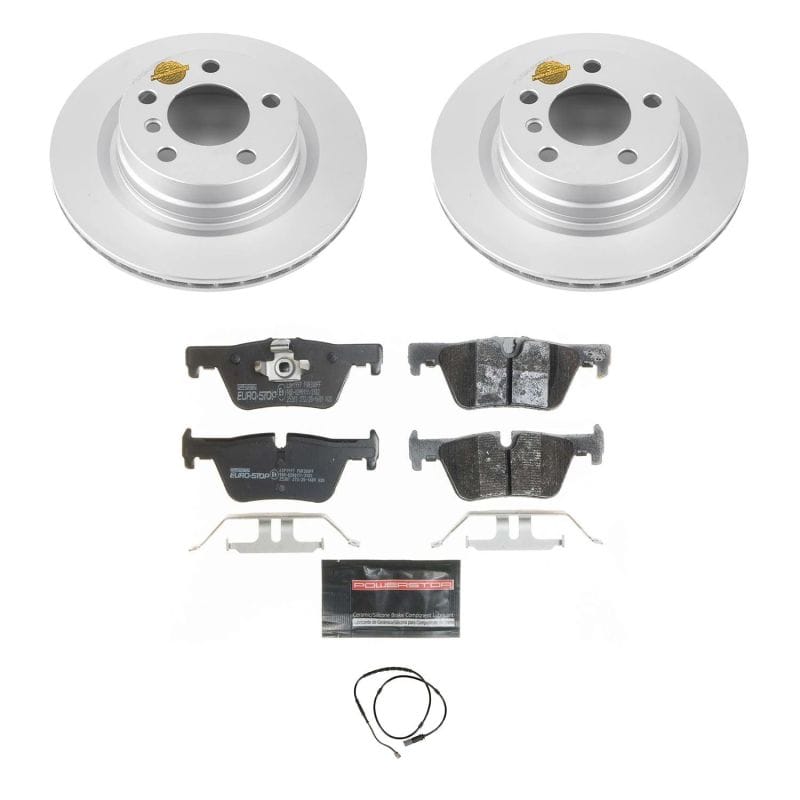 PowerStop — Genuine Geomet Coated Rotors, ECE-R90 Brake Pads + Hardware Kit