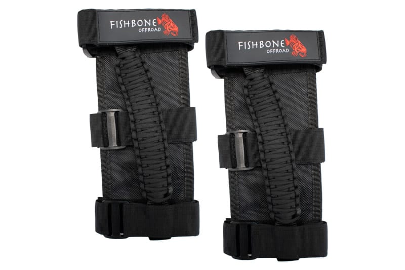 Fishbone Offroad — Black Paracord Grab Handles w/ Three Straps FB55279