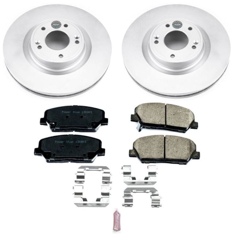 PowerStop — Genuine Geomet Coated Rotor and Low-Dust Ceramic Brake Pad Kit