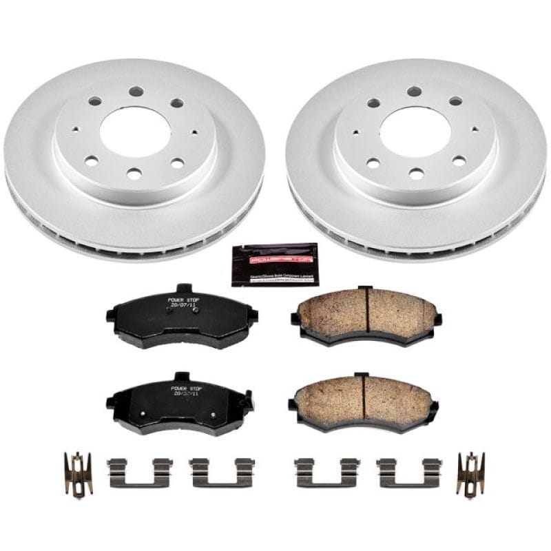 PowerStop — Genuine Geomet Coated Rotor and Low-Dust Ceramic Brake Pad Kit