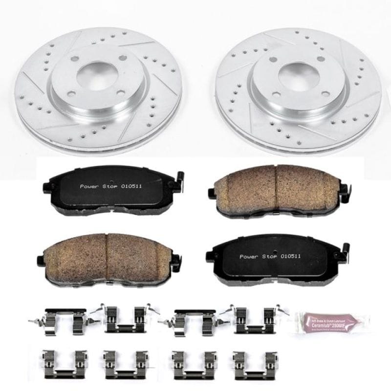PowerStop — Z23 Daily Driver Carbon-Fiber Ceramic Brake Pad and Drilled & Slotted Rotor Kit