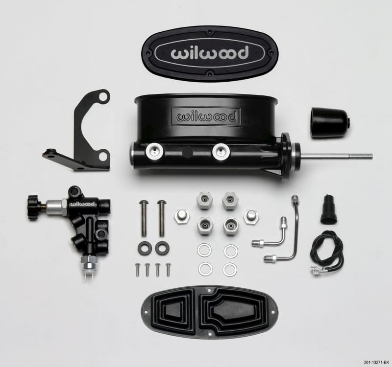 Wilwood — Wilwood HV Tandem M/C Kit w L/H Bracket & Prop Valve - 7/8in Bore Black-W/Pushrod
M/C,TANDEM KIT