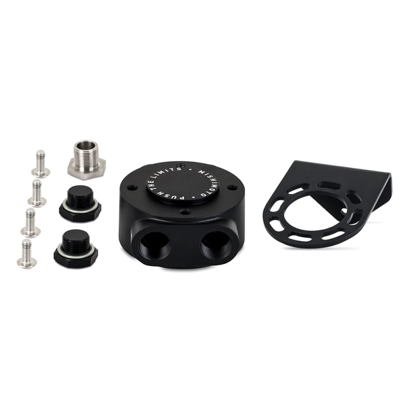 Mishimoto — Remote Oil Filter Mount, Black, M22 X 1.5 Filter Thread