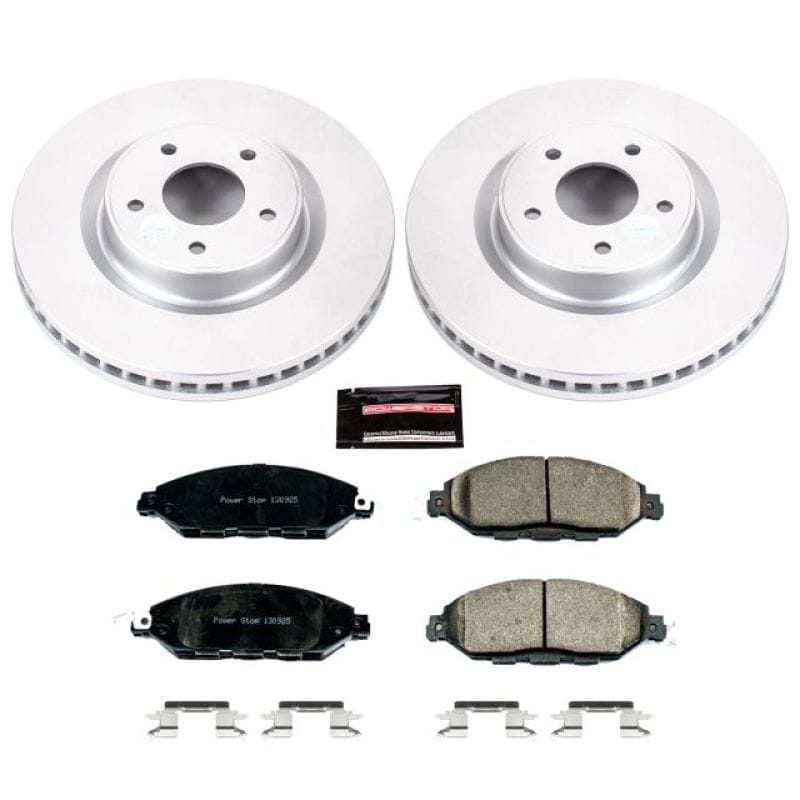 PowerStop — Genuine Geomet Coated Rotor and Low-Dust Ceramic Brake Pad Kit