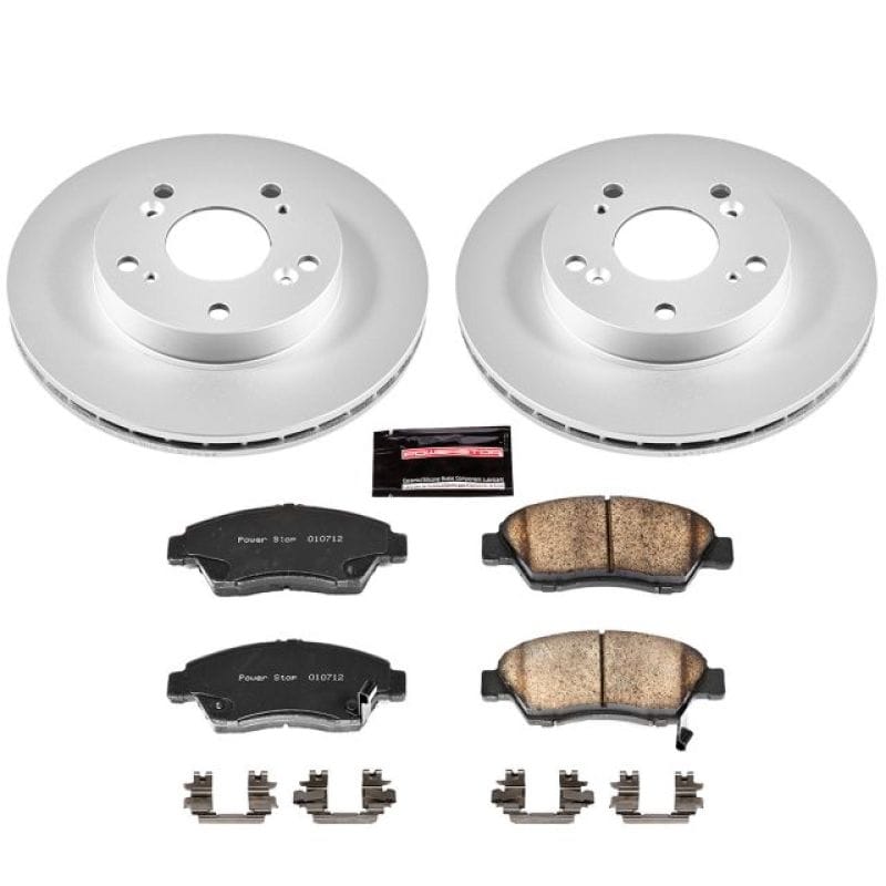PowerStop — Genuine Geomet Coated Rotor and Low-Dust Ceramic Brake Pad Kit