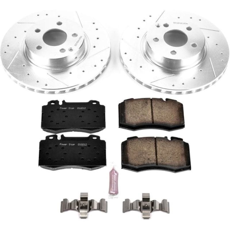 PowerStop — Z23 Daily Driver Carbon-Fiber Ceramic Brake Pad and Drilled & Slotted Rotor Kit