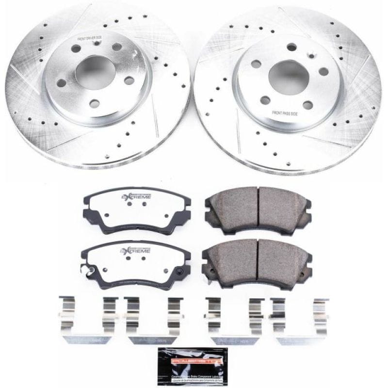PowerStop — Z26 Street Performance Ceramic Brake Pad and Drilled & Slotted Rotor Kit