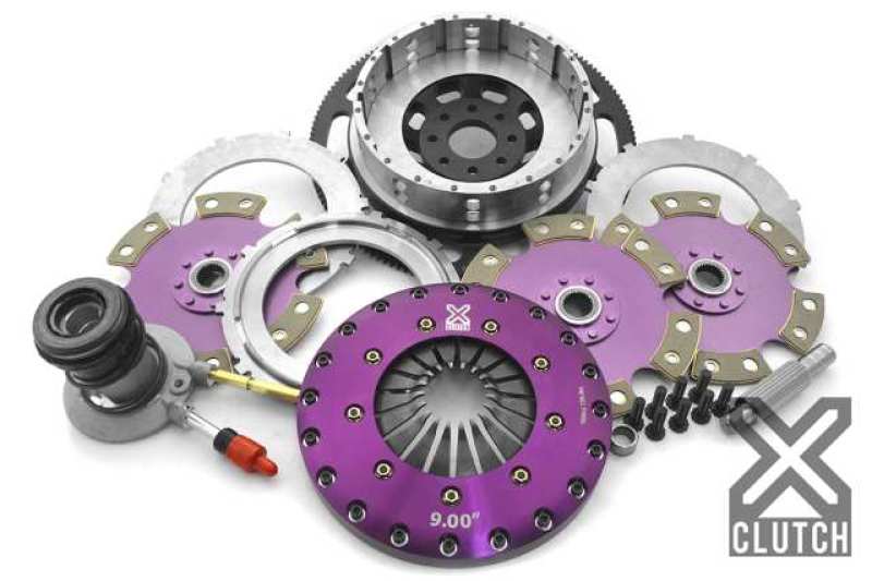 XCLUTCH — Clutch Kit Inc Chromoly Flywheel + HRB; 9" Triple Solid Ceramic Clutch Discs