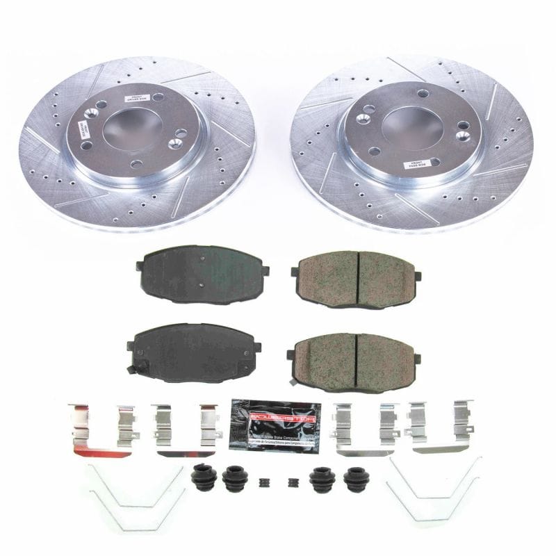 PowerStop — Z23 Daily Driver Carbon-Fiber Ceramic Brake Pad and Drilled & Slotted Rotor Kit