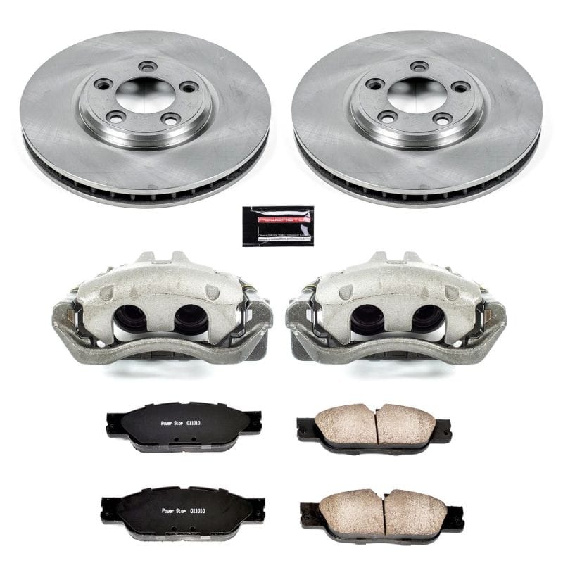 PowerStop — OE Stock Replacement Low-Dust Ceramic Brake Pad, Rotor and Caliper Kit