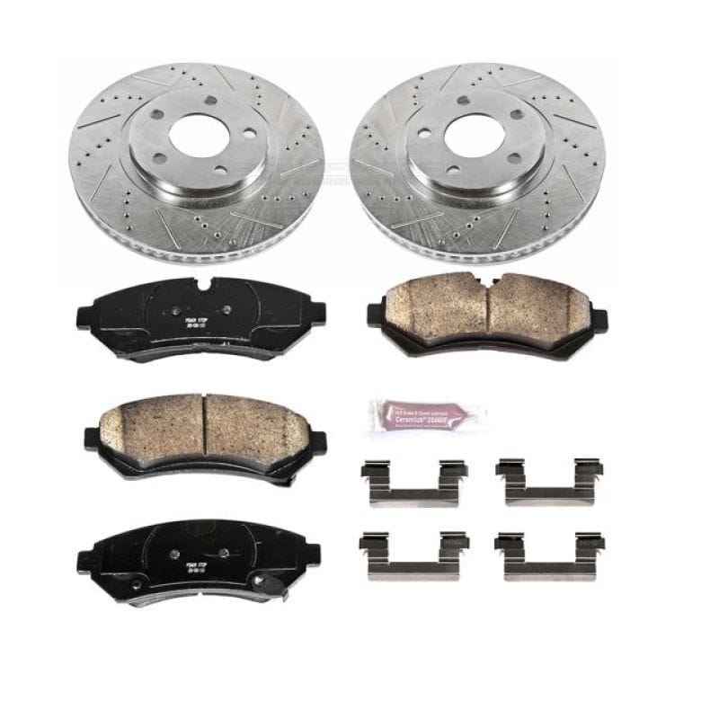 PowerStop — Z23 Daily Driver Carbon-Fiber Ceramic Brake Pad and Drilled & Slotted Rotor Kit