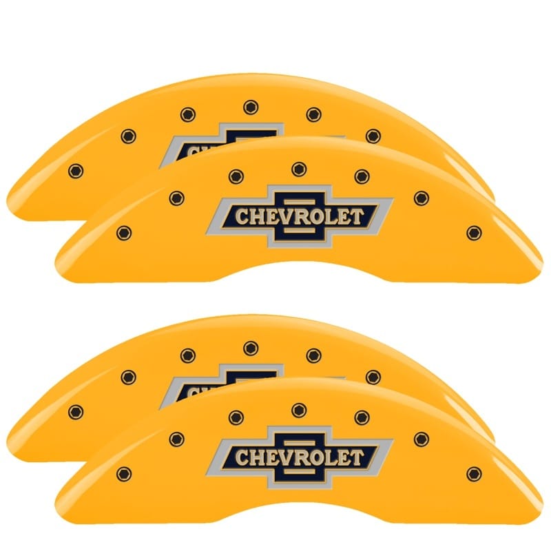 MGP — Set of 4 caliper covers, Engraved Front and Rear: 100 Anniversary logo, Yellow p