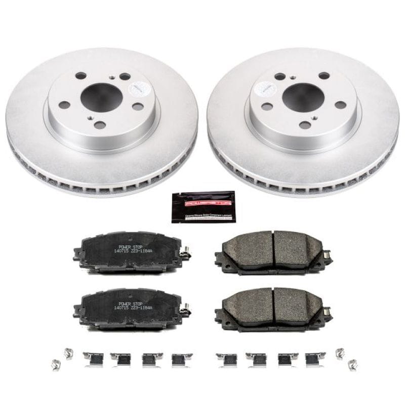 PowerStop — Genuine Geomet Coated Rotor and Low-Dust Ceramic Brake Pad Kit