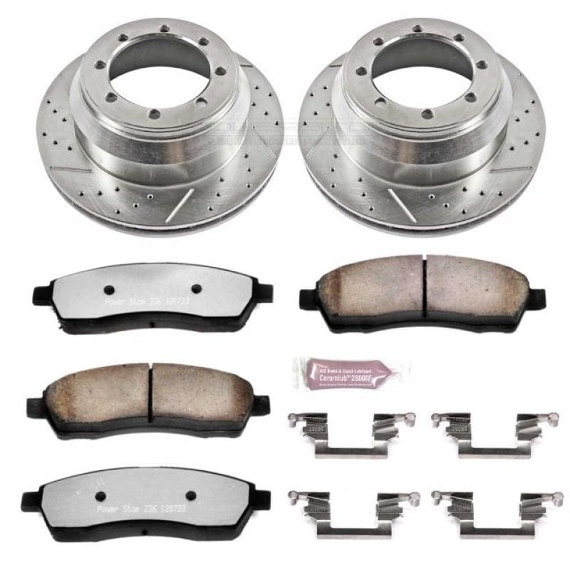 PowerStop — Z36 Truck and SUV Carbon-Fiber Ceramic Brake Pad and Drilled & Slotted Rotor Kit