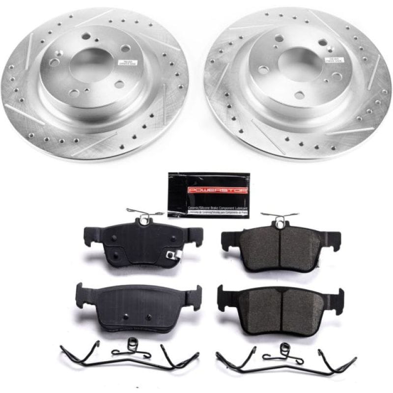 PowerStop — Z23 Daily Driver Carbon-Fiber Ceramic Brake Pad and Drilled & Slotted Rotor Kit