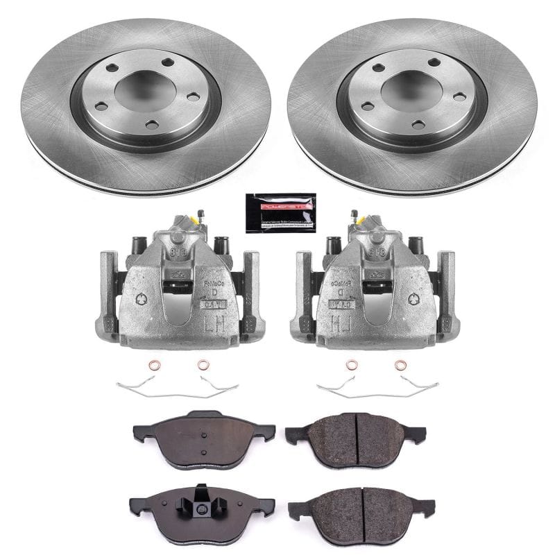 PowerStop — OE Stock Replacement Low-Dust Ceramic Brake Pad, Rotor and Caliper Kit