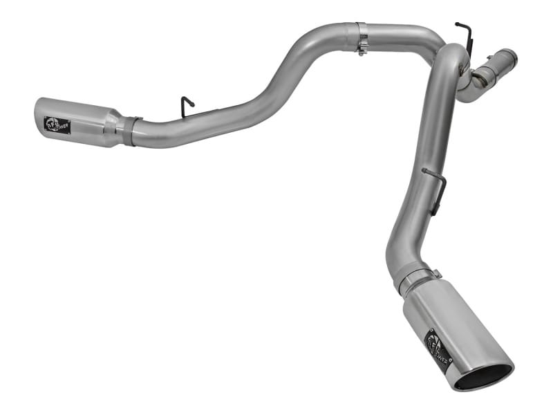 aFe — Large Bore-HD 4 IN 409 Stainless Steel DPF-Back Exhaust System w/Polished Tip