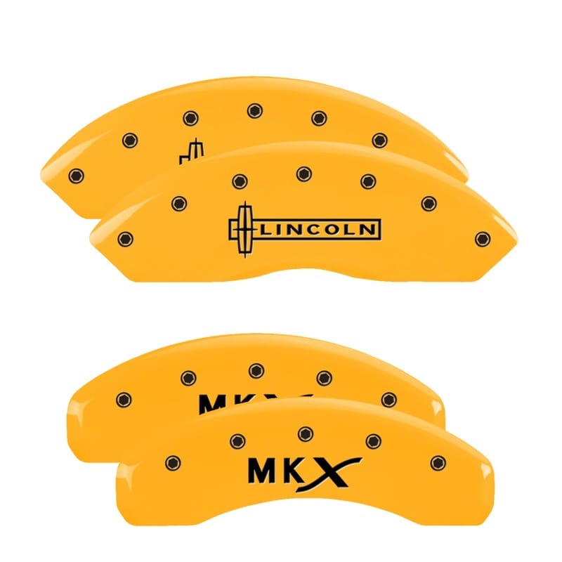 MGP — Set of 4 caliper covers, Engraved Front: Lincoln - Engraved Rear: MKX, Yellow po