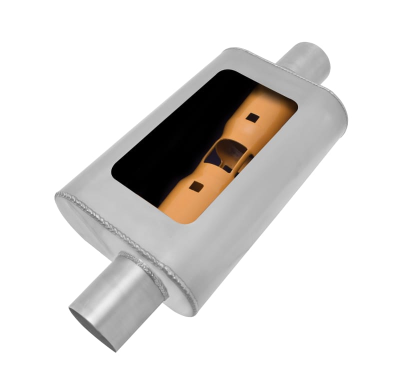 Gibson — Gibson MWA Superflow Offset/Center Oval Muffler - 4x9x14in/3in Inlet/3in Outlet - Stainless
Muffler