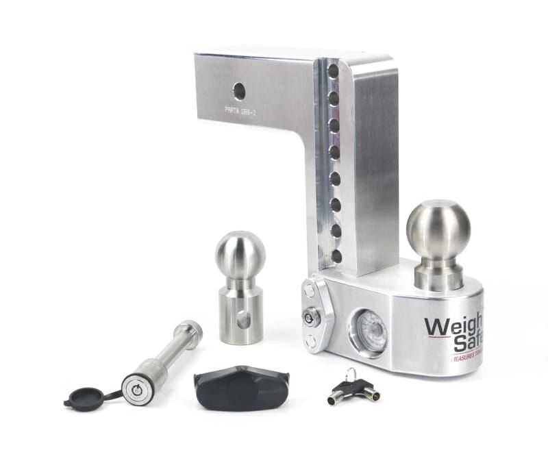 Weigh Safe — Weigh Safe 8in Drop Hitch w/Built-in Scale & 3in Shank (10K/21K GTWR) w/WS05 - Aluminum