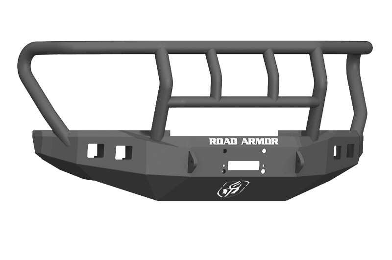 Road Armor — Road Armor 17-20 Ford F-250 Stealth Wide Fender Front Winch Bumper w/Titan II Guard - Tex Blk