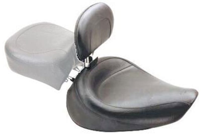 Mustang Motorcycle — Mustang 06-17 Harley Dyna Wide Touring Solo Seat w/ Driver Backrest - Black