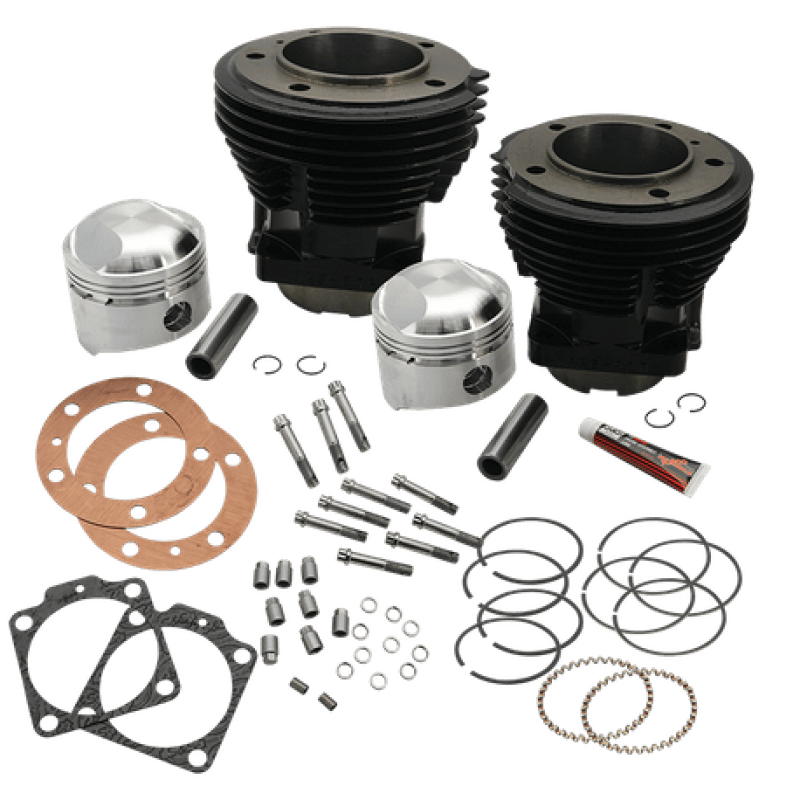 S&S Cycle — S&S Cycle 66-84 BT 3-31/32in Stroke 3-7/16in Bore 9.0 To 1 Compression Cylinder Kit - Gloss Black