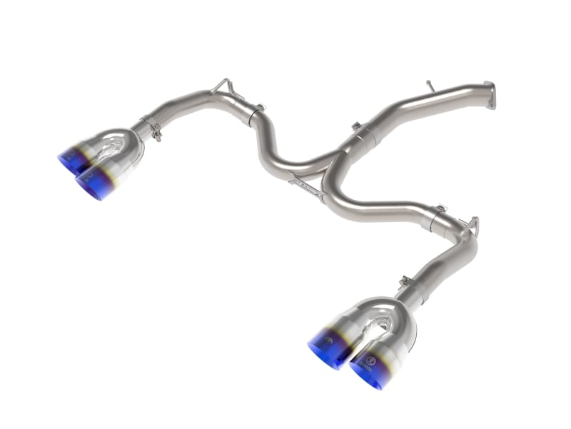 aFe — Takeda 3 IN to 2-1/2 IN 304 Stainless Steel Axle-Back Exhaust w/ Blue Flame Ti