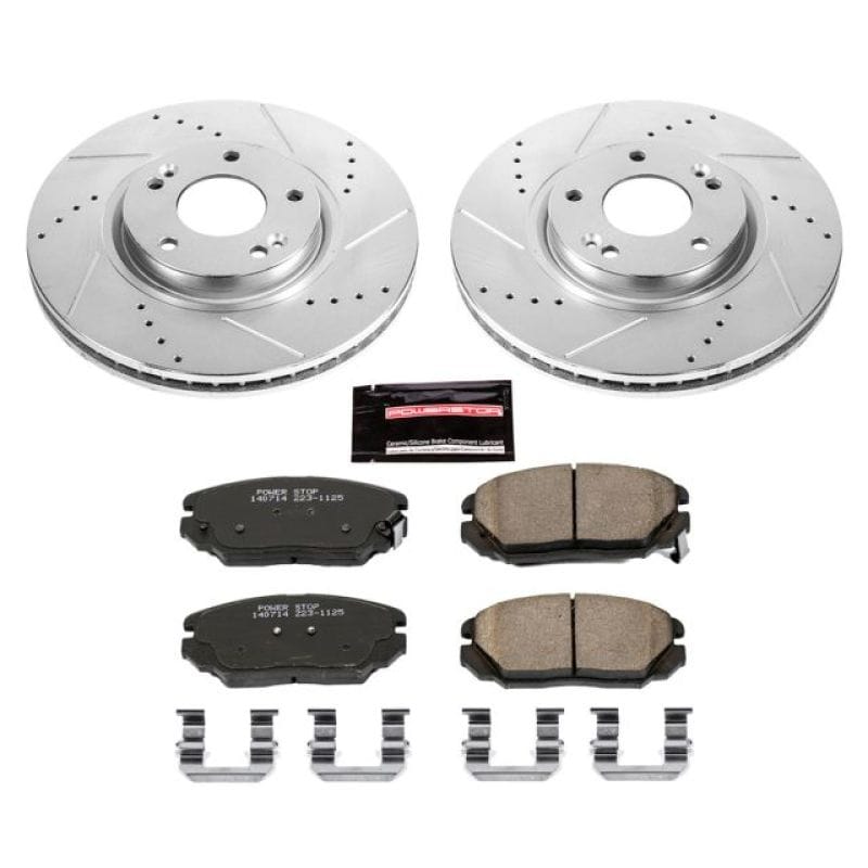 PowerStop — Z23 Daily Driver Carbon-Fiber Ceramic Brake Pad and Drilled & Slotted Rotor Kit