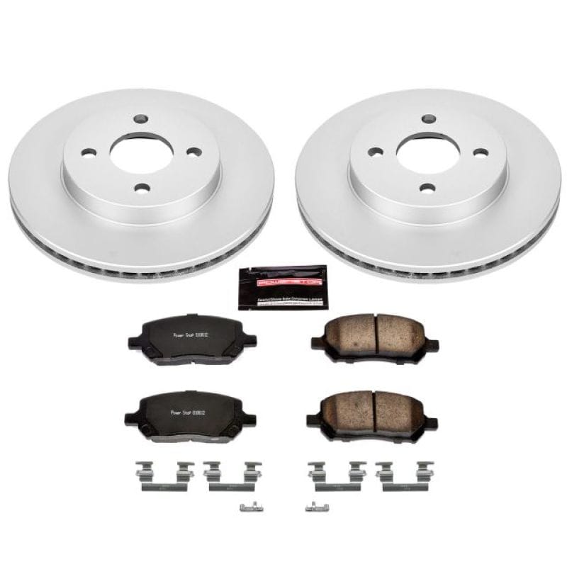 PowerStop — Genuine Geomet Coated Rotor and Low-Dust Ceramic Brake Pad Kit