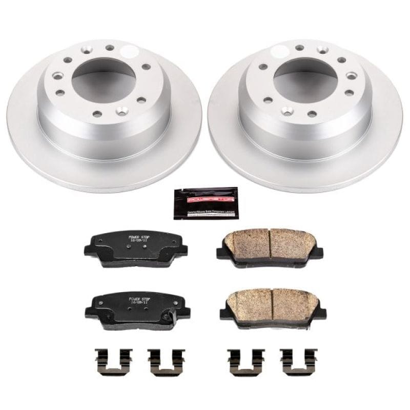 PowerStop — Genuine Geomet Coated Rotor and Low-Dust Ceramic Brake Pad Kit