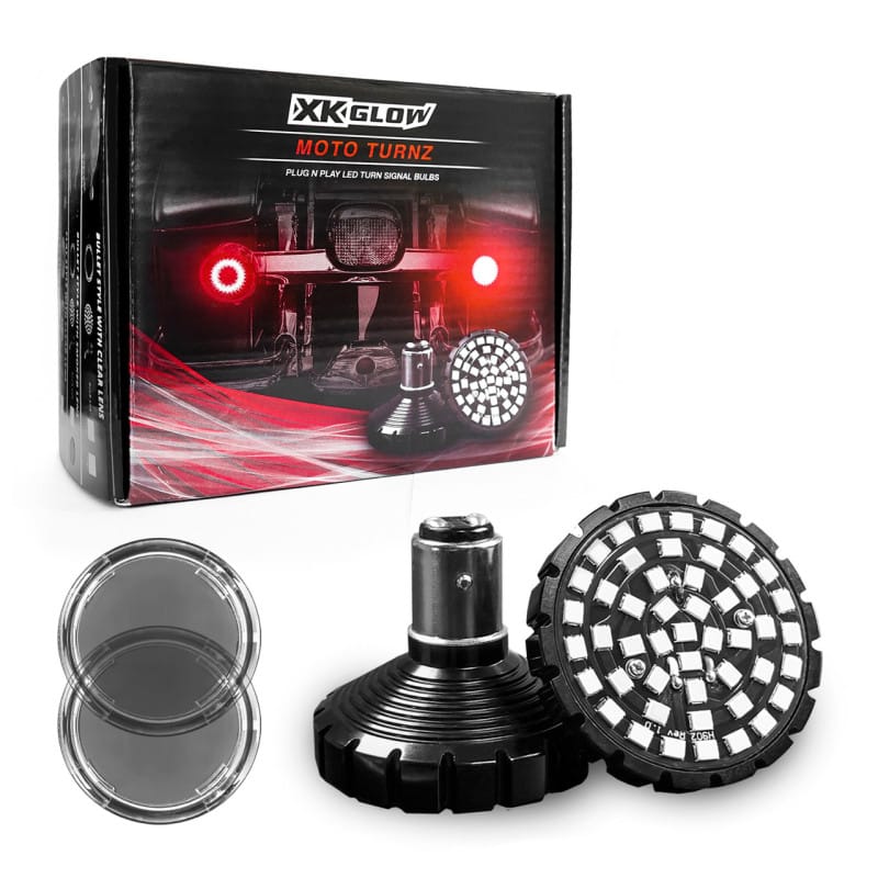 XKGLOW — XK Glow Motorcycle Rear LED Turn Signal Kit - 1156 Bullet Style Smoked Lenses