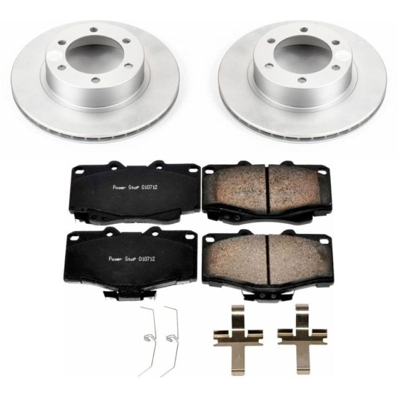 PowerStop — Genuine Geomet Coated Rotor and Low-Dust Ceramic Brake Pad Kit
