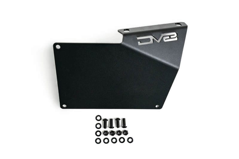 DV8 Offroad — Front license plate relocation bracket places plate to the side of the bumper.