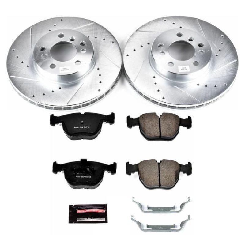 PowerStop — Z23 Daily Driver Carbon-Fiber Ceramic Brake Pad and Drilled & Slotted Rotor Kit