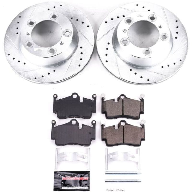 PowerStop — Z23 Daily Driver Carbon-Fiber Ceramic Brake Pad and Drilled & Slotted Rotor Kit