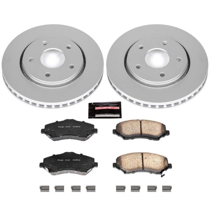 PowerStop — Genuine Geomet Coated Rotor and Low-Dust Ceramic Brake Pad Kit