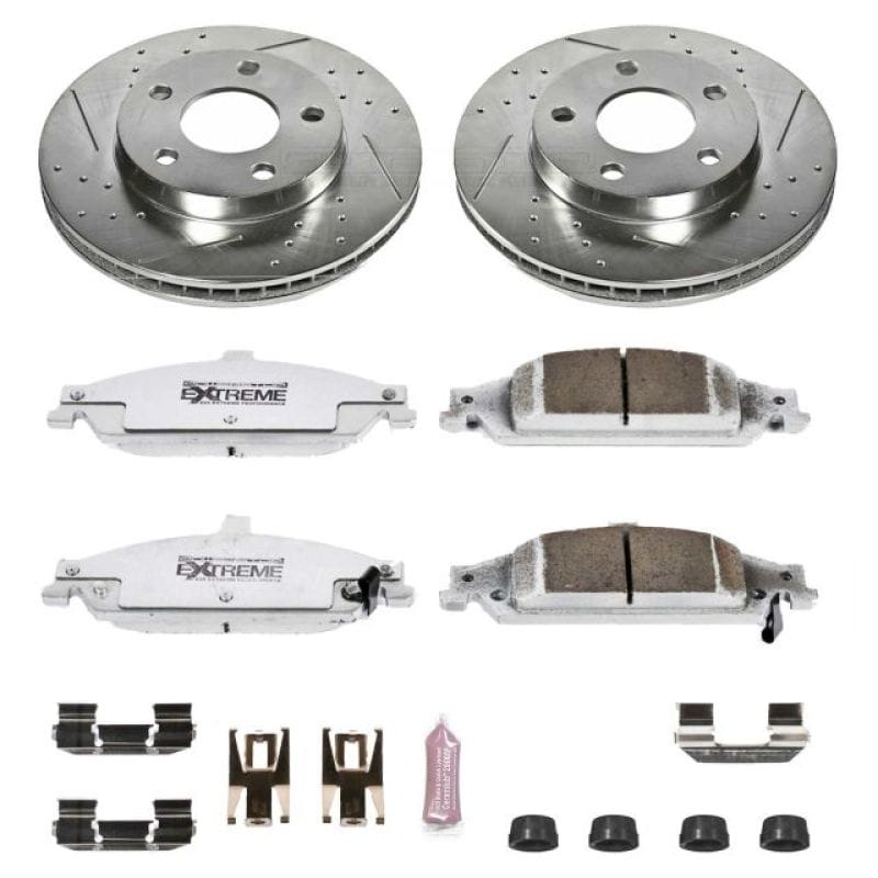 PowerStop — Z26 Street Performance Ceramic Brake Pad and Drilled & Slotted Rotor Kit