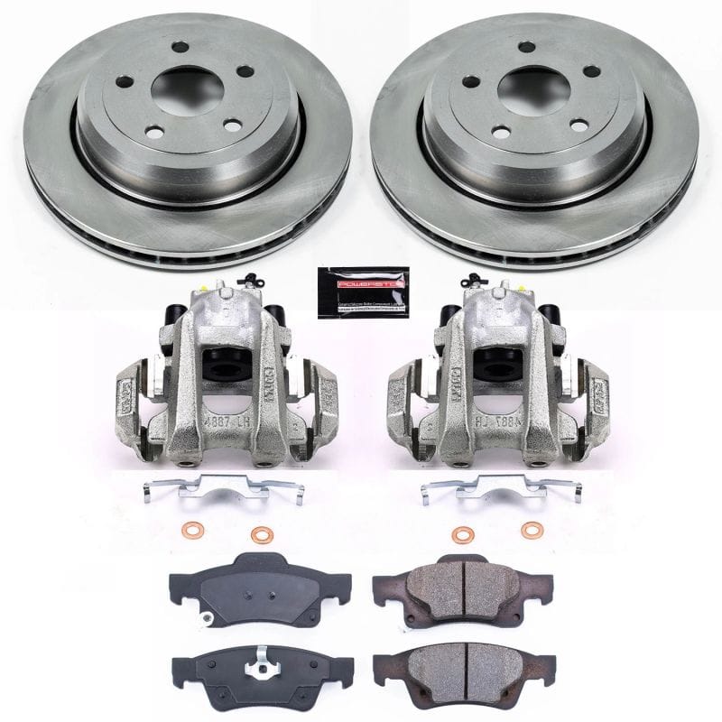 PowerStop — OE Stock Replacement Low-Dust Ceramic Brake Pad, Rotor and Caliper Kit