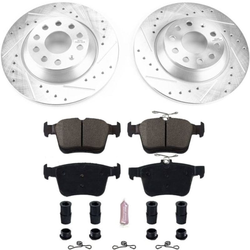 PowerStop — Z23 Daily Driver Carbon-Fiber Ceramic Brake Pad and Drilled & Slotted Rotor Kit
