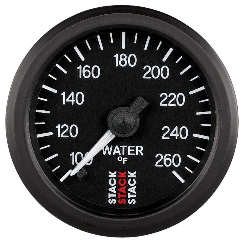 AutoMeter — GAUGE, WATER TEMP, PRO STEPPER MOTOR, 52MM, BLK, 100-260?F, 1/8" NPTF MALE