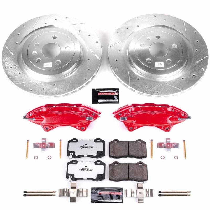 PowerStop — Z26 Street Performance Ceramic Brake Pad, Drilled Slotted Rotor, and Caliper Kit