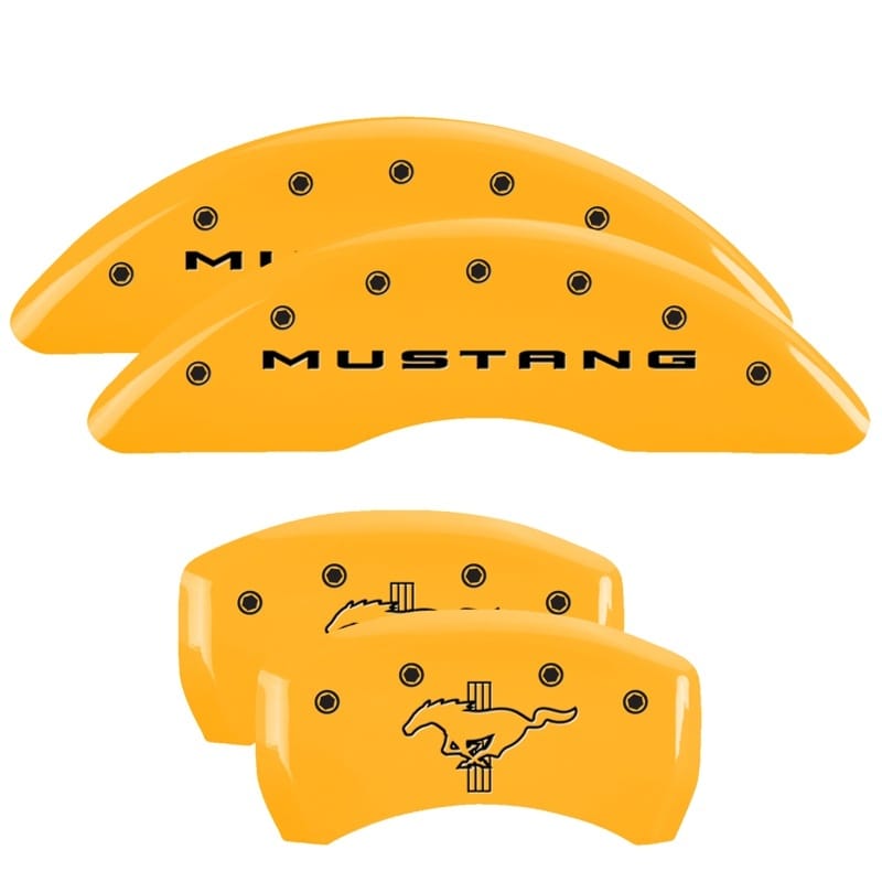 MGP — Set of 4 caliper covers, Engraved Front: 2015/Mustang - Engraved Rear: 2015/Bar 